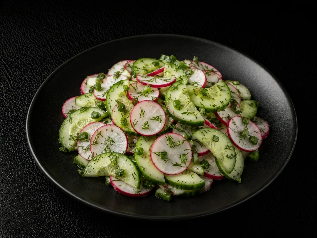Салат из редиса с огурцом